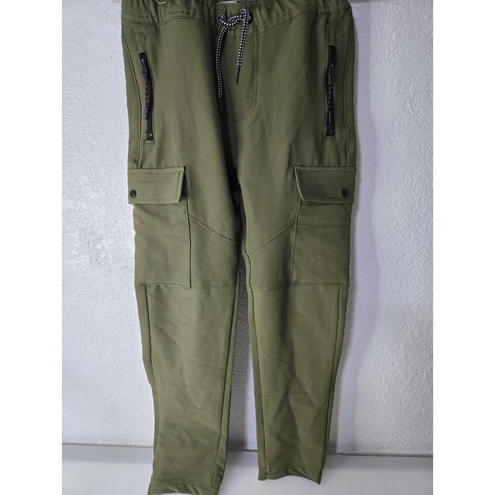 Rock Salt Cargo Pants Youth Medium 10/12 Green Jogger Stretch Pockets Outdoors